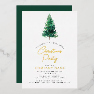 Elegantes modernes Weihnachtsbaum Corporate Party Folieneinladung