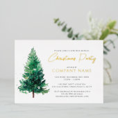 Elegantes modernes Weihnachtsbaum Corporate Party Folieneinladung (Stehend vorne)