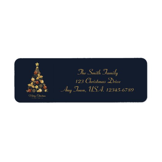 Elegantes, modernes Weihnachtsbaum-Rücksendesiegel (Vorne)