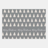 Elegantes, modernes Weihnachtsbaum silberrot Geschenkpapier Set (Vorderseite)