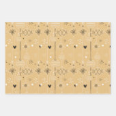 Elegantes, modernes Weihnachtsbaummuster Schwarz-w Geschenkpapier Set (Vorderseite 3)