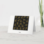 Elegantes, modernes Weihnachtsbaummuster schwarzes Feiertagskarte (Rückseite)