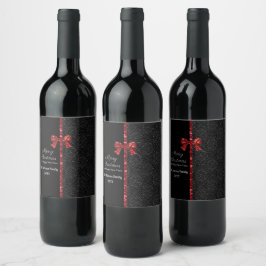 Elegantes modernes Weihnachtsdesign Weinetikett