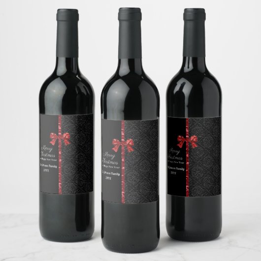 Elegantes modernes Weihnachtsdesign Weinetikett (Flaschen)