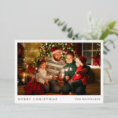 Elegantes, modernes Weihnachtsfamilien-Foto Folien Feiertagskarte (Stehend vorne)