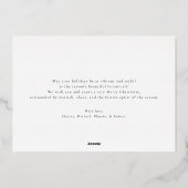 Elegantes, modernes Weihnachtsfamilien-Foto Folien Feiertagskarte (Rückseite)