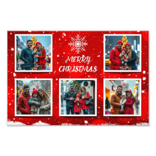 Elegantes modernes Weihnachtsfamilienfoto-Design Fotodruck