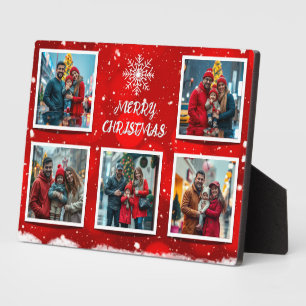 Elegantes modernes Weihnachtsfamilienfoto-Design Fotoplatte