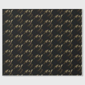 Elegantes, modernes Weihnachtsjubiläum Gold Black Geschenkpapier (Flach)