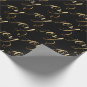 Elegantes, modernes Weihnachtsjubiläum Gold Black Geschenkpapier (Ecke)