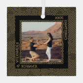 Elegantes modernes WeihnachtskuppelFoto Ornament Aus Glas (Rückseite)