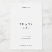 Elegantes modernes Weiß Minimalistisch Danke Lebensmitteletikett (Einzelnes Label)