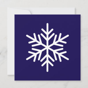 Elegantes modernes Weiß Nordic-Schneeflocke auf Na Feiertagskarte