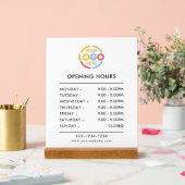 Elegantes modernes Weiß | Öffnungszeiten von Firme Acrylschild (Hochzeit)