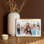 Elegantes, modernes Weiß und Gold ergänzen Ihr Fot Fotoplatte<br><div class="desc">Einfache Vorlage mit minimalistischem Layout,  um mit Ihrem Namen,  Text und Fotos zu personalisieren. Bitte beachten Sie,  dass das Gold mit Druckfarbe simuliert wird.</div>