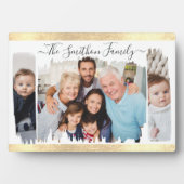 Elegantes, modernes Weiß und Gold ergänzen Ihr Fot Fotoplatte (Vorderseite)