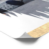 Elegantes, modernes Weiß und Gold ergänzen Ihr Fot Poster (Ecke)