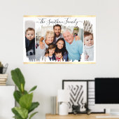 Elegantes, modernes Weiß und Gold ergänzen Ihr Fot Poster (Heimbüro)