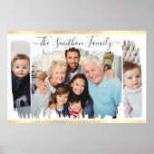 Elegantes, modernes Weiß und Gold ergänzen Ihr Fot Poster (Vorne)