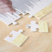 Elegantes, modernes Weiß und Gold ergänzen Ihr Fot Puzzle (Seite)