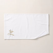 Elegantes modernes weißes Gold-Schriftmonogramm Badhandtuch Set (Handtuch)