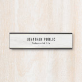 Elegantes, modernes, weißes Marmor und Goldvorlage Türschild (Vorderseite )