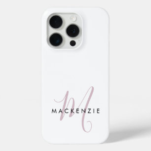 Elegantes modernes weißes rosafarbenes Skript-Mono Case-Mate iPhone Hülle