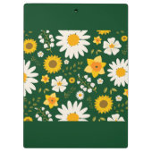 Elegantes modernes, weißgelbes Blumendesign Klemmbrett (Rückseite)