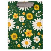 Elegantes modernes, weißgelbes Blumendesign Klemmbrett (Vorderseite)