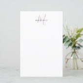 Elegantes, modernes White Blush Pink Script Monogr (Stehend Vorderseite)