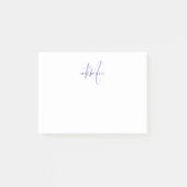 Elegantes, modernes White Lavender Script Monogram Post-it Klebezettel (Vorderseite)