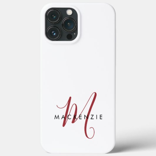 Elegantes, modernes White Script Monogram Case-Mate iPhone Hülle (Rückseite)