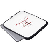 Elegantes, modernes White Script Monogram Laptopschutzhülle (Vorne Knopf)