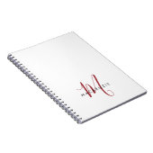 Elegantes, modernes White Script Monogram Notizblock (Rechte Seite)