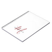 Elegantes, modernes White Script Monogram Notizblock (Linke Seite)
