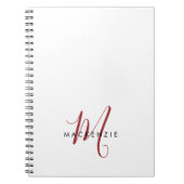 Elegantes, modernes White Script Monogram Notizblock (Vorderseite)