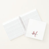 Elegantes, modernes White Script Monogram Notizblock (Innenseite)