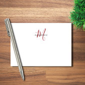 Elegantes, modernes White Script Monogram Post-it Klebezettel