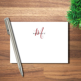 Elegantes, modernes White Script Monogram Post-it Klebezettel