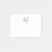 Elegantes, modernes White Script Monogram Post-it Klebezettel (Vorderseite)
