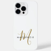 Elegantes, modernes White-Script-Monogramm Case-Mate iPhone Hülle (Rückseite)