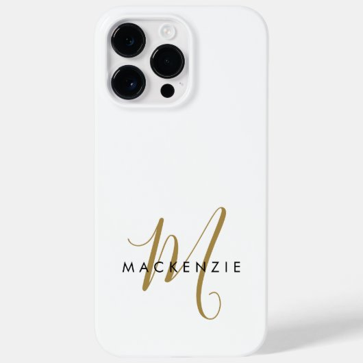 Elegantes, modernes White-Script-Monogramm Case-Mate iPhone Hülle (Rückseite)