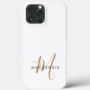 Elegantes, modernes White-Script-Monogramm Case-Mate iPhone Hülle