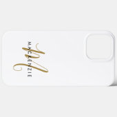 Elegantes, modernes White-Script-Monogramm Case-Mate iPhone Hülle (Rückseite (Horizontal))
