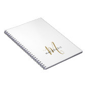 Elegantes, modernes White-Script-Monogramm Notizblock (Rechte Seite)