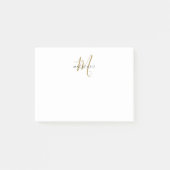 Elegantes, modernes White-Script-Monogramm Post-it Klebezettel (Vorderseite)