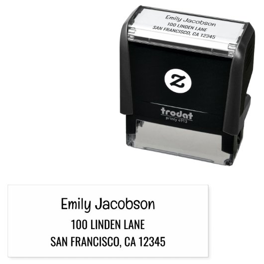 Elegantes, modernes, zeitgenössisches Skriptadress Permastempel (Beispiel)