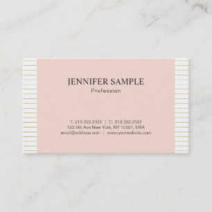 Elegantes Modisch Blush Pink Gold Weißes Design Sc Visitenkarte