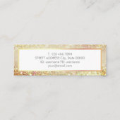 Elegantes modisches Luxe GoldminiVisitenkarte Mini Visitenkarte (Rückseite)