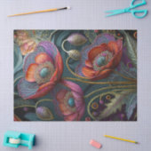 Elegantes Mohnband, Royal Red & Lila, Golds Seidenpapier (Basteln)